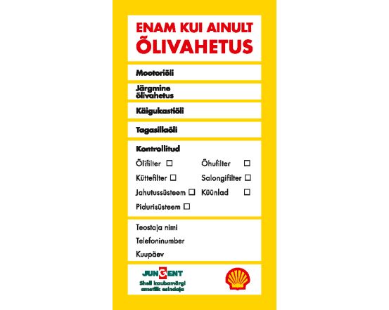 Shell õlivahetuse kleebis 100tk